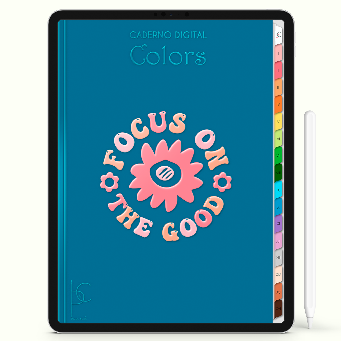 Caderno Digital Colors  Study Focus 16 Matérias • Para iPad e Tablet Android • Download instantâneo • Sustentável