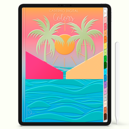 Caderno Digital Colors Verão Motivação nos Estudos 16 Matérias • Para iPad e Tablet Android • Download instantâneo • Sustentável