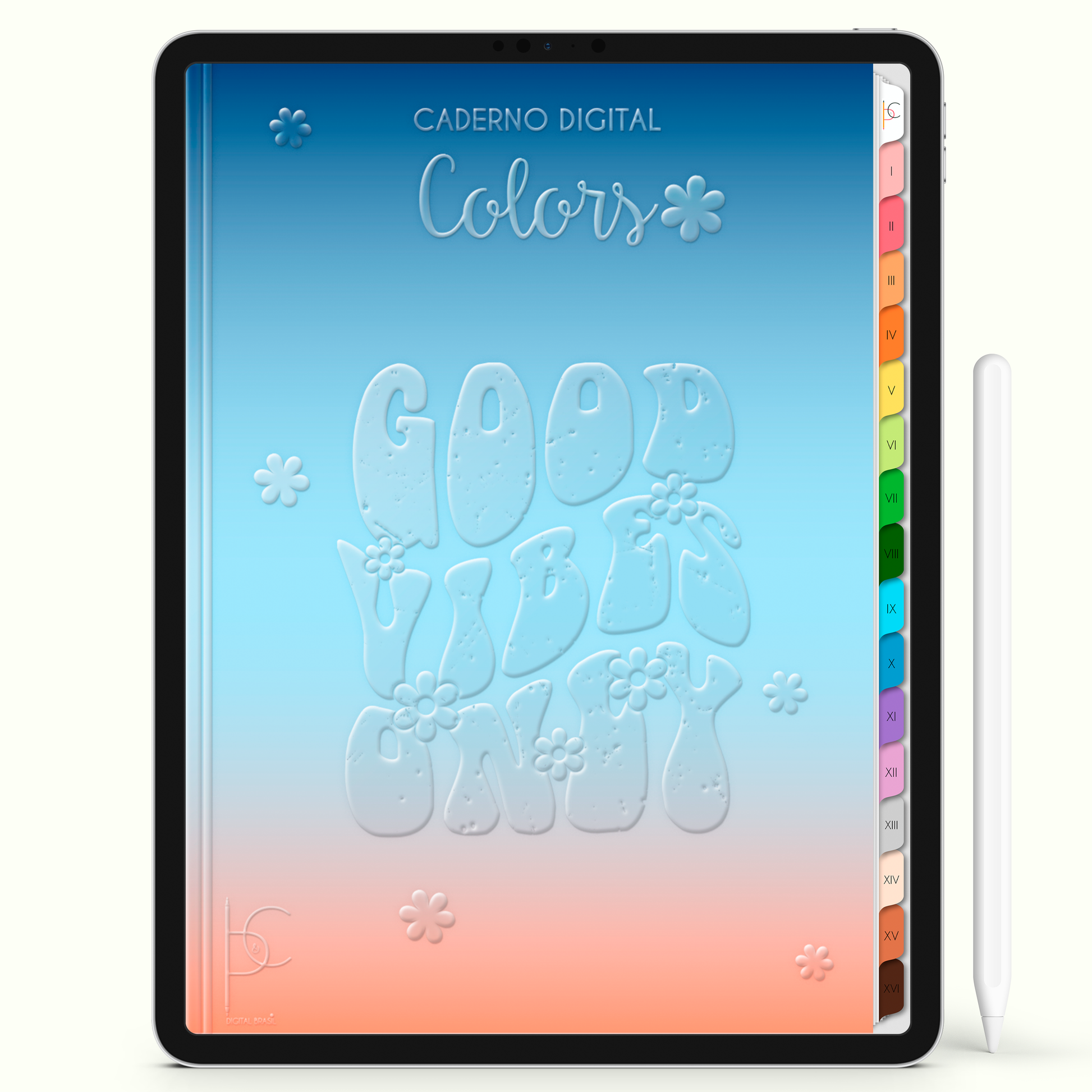 Caderno Digital Colors Studies Good Vibes  16 Matérias • Para iPad e Tablet Android • Download instantâneo • Sustentável