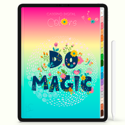 Caderno Digital Colors Mundo Mágico 16 Matérias • Para iPad e Tablet Android • Download instantâneo • Sustentável
