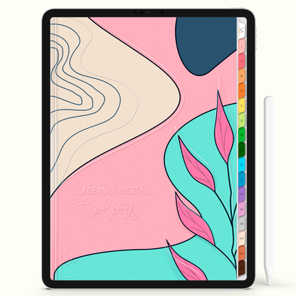 Caderno Digital Colors Dia Feliz 16 Matérias • Para iPad e Tablet Android • Download instantâneo • Sustentável