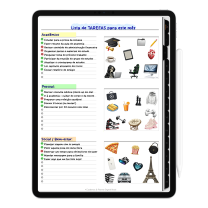 Caderno digital Unic Black básico e estiloso, para estudos e anotações. Exclusivo para estudar e se planejar no iPad e tablets Android tablets da Samsung (TabS6 Lite, Tab S9 Fe, Tab S9 +, Galaxy Tab S10 Ultra · Galaxy Tab S10+, compatível com aplicativos de anotações digitais GoodNotes e Notein. Baixe grátis o Caderno Digital Gratuito. Faça o download do Planner Digital Grátis.