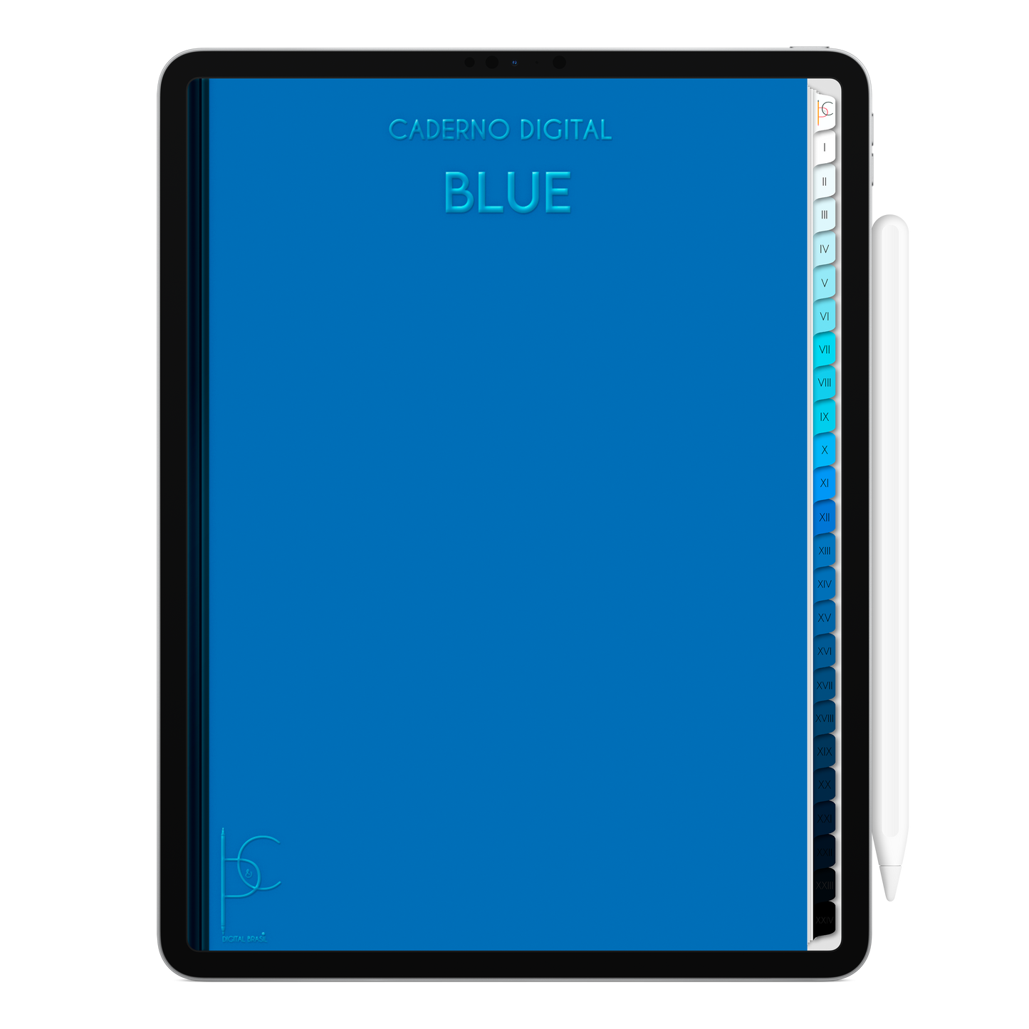 Caderno Digital 24 Matérias - página study tracker do caderno digital para iPad e Tablet Android. Cadernos & Planner Digital Brasil