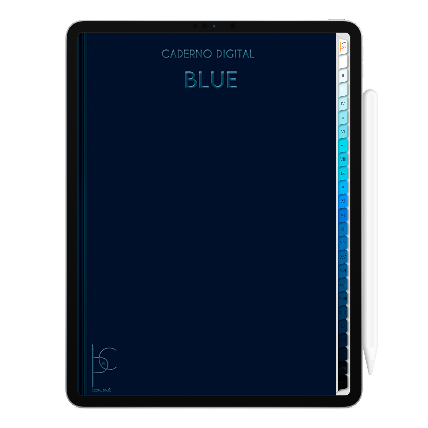 Caderno Digital 24 Matérias - página pautada color do caderno digital para iPad e Tablet Android. Cadernos & Planner Digital Brasil