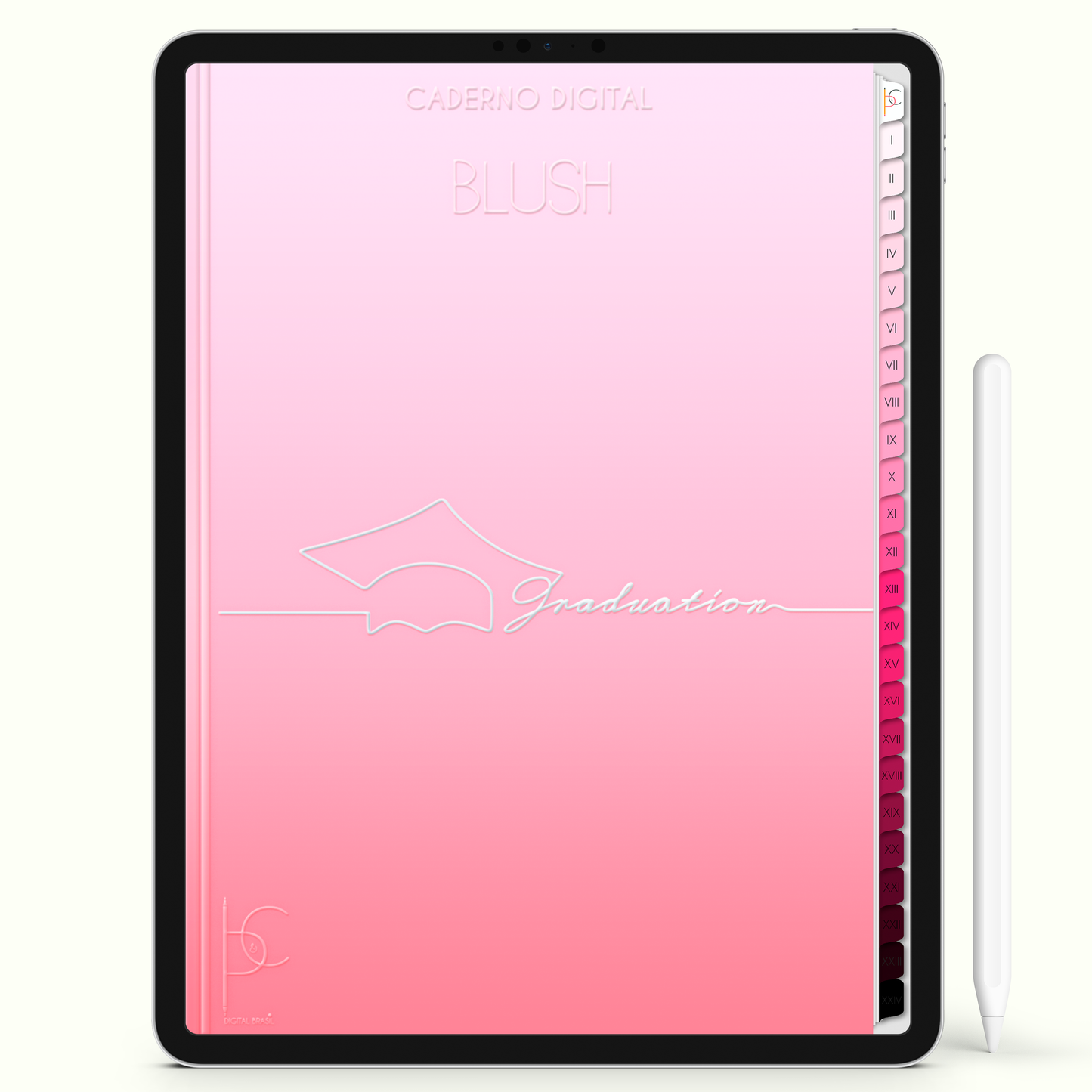Caderno Digital Blush Certificada Med Love 24 Matérias • iPad Tablet Android • Download instantâneo • Sustentável