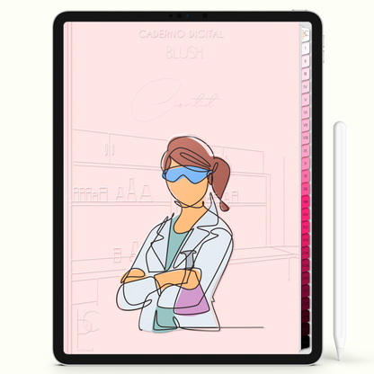 Caderno Digital Blush Cientista 24 Matérias • iPad Tablet Android • Download instantâneo • Sustentável
