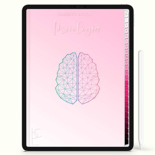 Caderno Digital Blush Psicologia Clinical Psychology 24 Matérias • iPad Tablet Android • Download instantâneo • Sustentável
