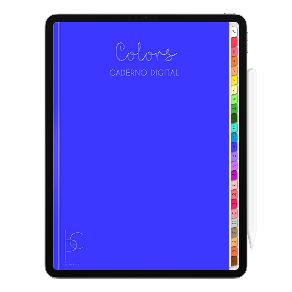 Caderno Digital Colors 24 Matérias Blue Plain • Para iPad e Tablet And ...