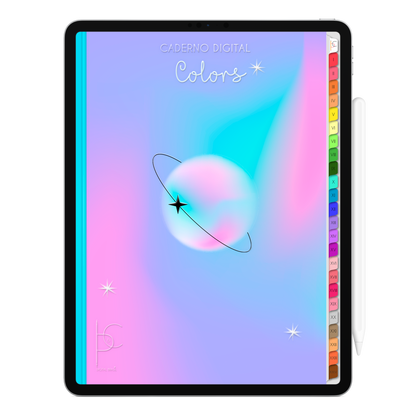 Caderno Digital Colors 24 Matérias Equilíbrio e Continuidade • Para iPad e Tablet Android • Download instantâneo