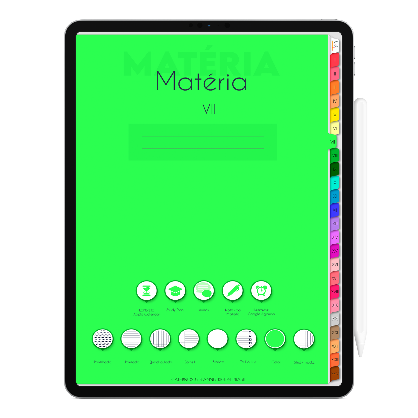 Caderno Digital Colors 24 Matérias Espaço e Energia • Para iPad e Tablet Android • Download instantâneo