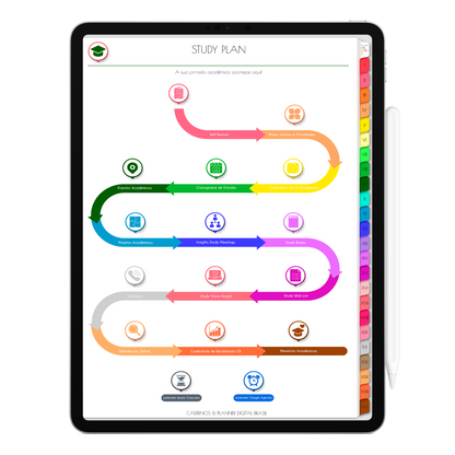 Caderno Digital Colors 24 Matérias Orange • Para iPad e Tablet Android • Download instantâneo
