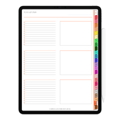 Caderno Digital Colors 24 Matérias. Página To Do List. Exclusivo para iPad e Tablet Android. Aplicativos de Anotação GoodNotes, Flexcil, Samsung Notes, Noteshelf. Lembretes Apple Calendar e Google Agenda. Páginas Estudos, Anotações, Resumos, Vida Acadêmica, Pautada, Pontilhada, Cronograma Estudos, Notas da Matéria, Coeficiente de Rendimento. Cadernos & Planner Digital Brasil