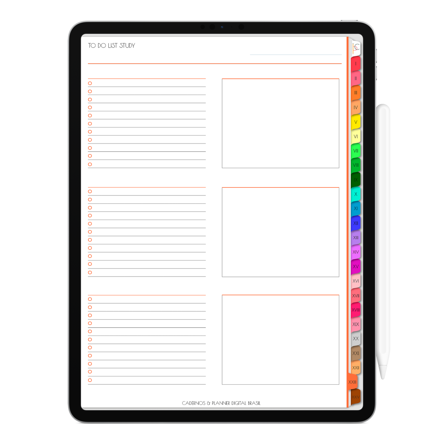 Caderno Digital Colors 24 Matérias Summer and Ice Cream • Para iPad e Tablet Android • Download instantâneo