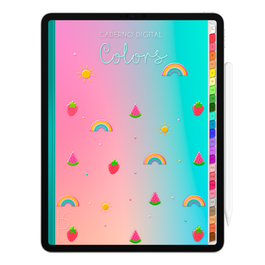 Caderno Digital Colors 24 Matérias Happy Summer • Para iPad e Tablet Android • Download instantâneo