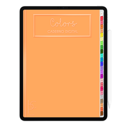 Caderno Digital Colors 24 Matérias Orange • Para iPad e Tablet Android • Download instantâneo