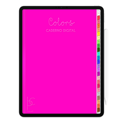 Caderno Digital Colors 24 Matérias Realeza e Luxo • Para iPad e Tablet Android • Download instantâneo