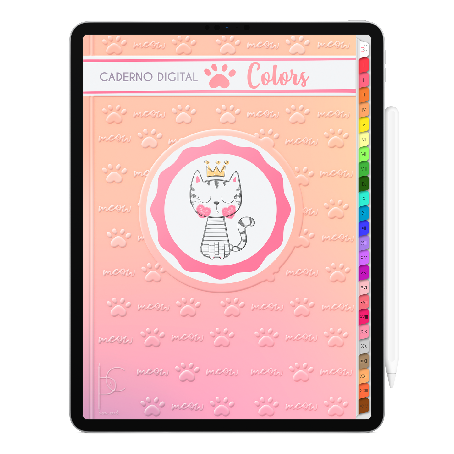 Caderno Digital Colors 24 Matérias. Página Capa da Matéria Exclusivo para iPad e Tablet Android. Aplicativos de Anotação GoodNotes, Flexcil, Samsung Notes, Noteshelf. Lembretes Apple Calendar e Google Agenda. Páginas Estudos, Anotações, Resumos, Vida Acadêmica, Pautada, Pontilhada, Cronograma Estudos, Notas da Matéria, Coeficiente de Rendimento. Cadernos & Planner Digital Brasil