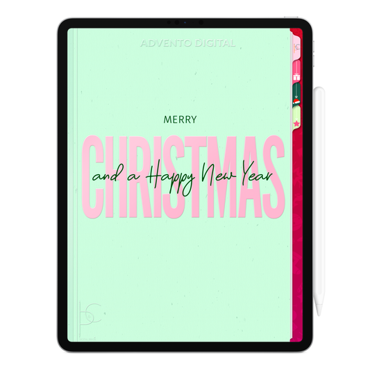 Imagem do Avento Digital Coração Iluminado com páginas diárias, espaço para escrita e mimos digitais que inspiram luz, presença e aconchego em dezembro.