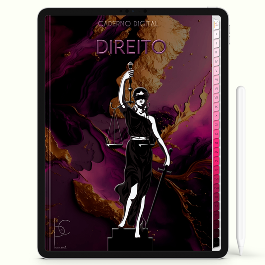 Caderno Digital Blush Direito 24 Matérias • iPad e Tablet Android • Download instantâneo • Sustentável