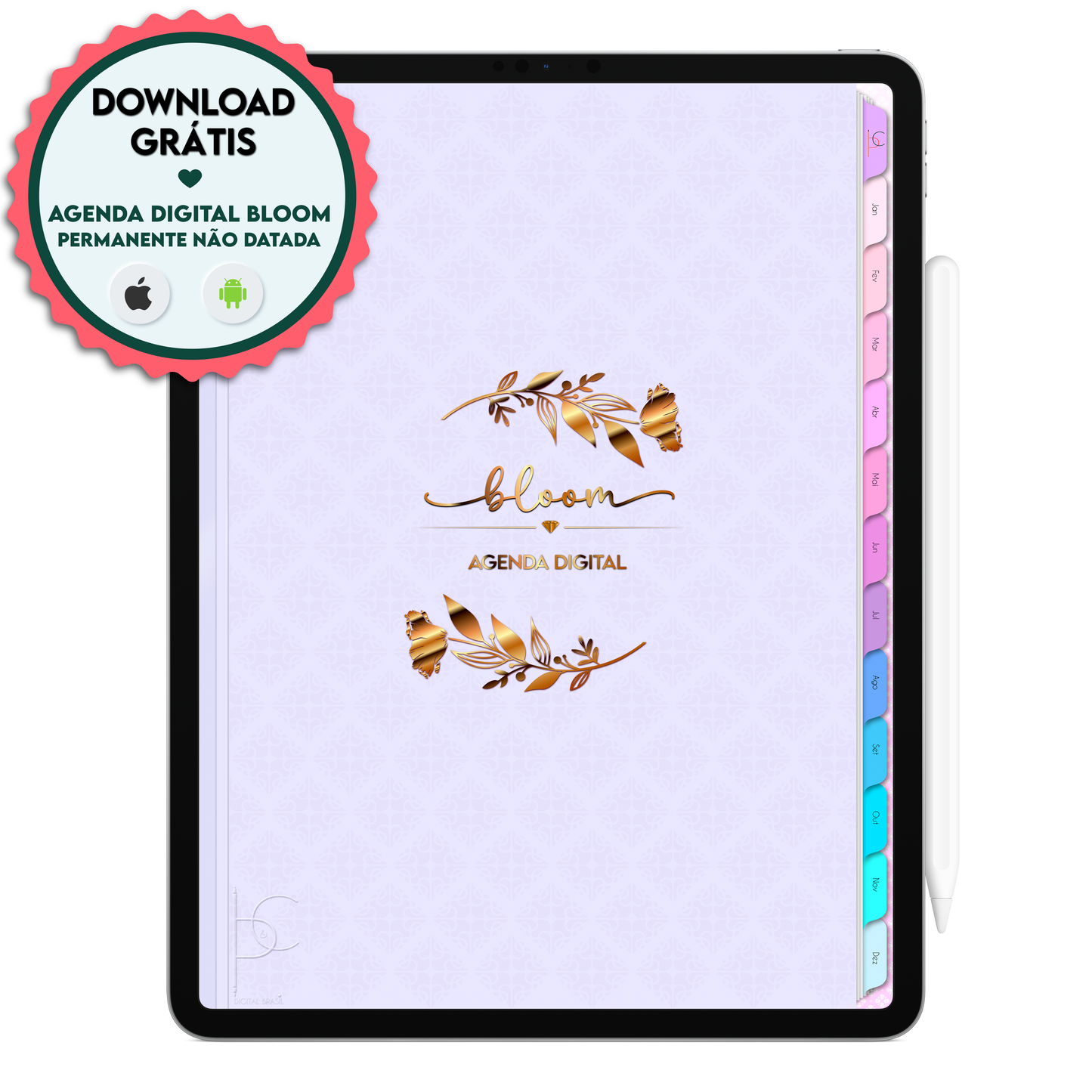 Download da Agenda Digital Gratuita Permanente Não Datada Bloom para agendamento mensal, semanal, diário, agenda de horários, agenda de clientes, gestão do caixa do dia, finanças. Exclusiva para Tablet Android e iPad.