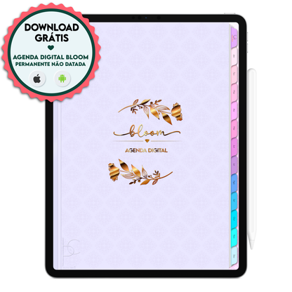 Download da Agenda Digital Gratuita Permanente Não Datada Bloom para agendamento mensal, semanal, diário, agenda de horários, agenda de clientes, gestão do caixa do dia, finanças. Exclusiva para Tablet Android e iPad.
