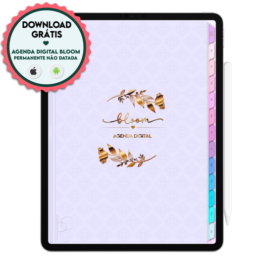 Download da Agenda Digital Gratuita Permanente Não Datada Bloom para agendamento mensal, semanal, diário, agenda de horários, agenda de clientes, gestão do caixa do dia, finanças. Exclusiva para Tablet Android e iPad.