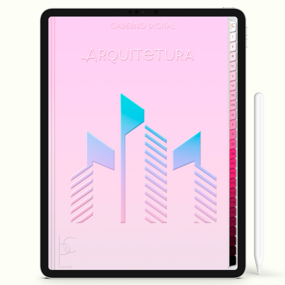 Caderno Digital Blush Estudante de Arquitetura 24 Matérias • iPad Tablet Android • Download instantâneo • Sustentável