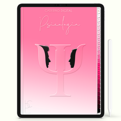 Caderno Digital Blush Eu Escolhi a Psicologia 24 Matérias • iPad Tablet Android • Download instantâneo • Sustentável