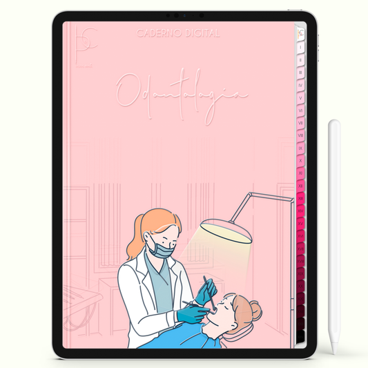 Caderno Digital Blush Eu Escolhi Odontologia Love Odonto 24 Matérias • iPad e Tablet Android • Download instantâneo • Sustentável