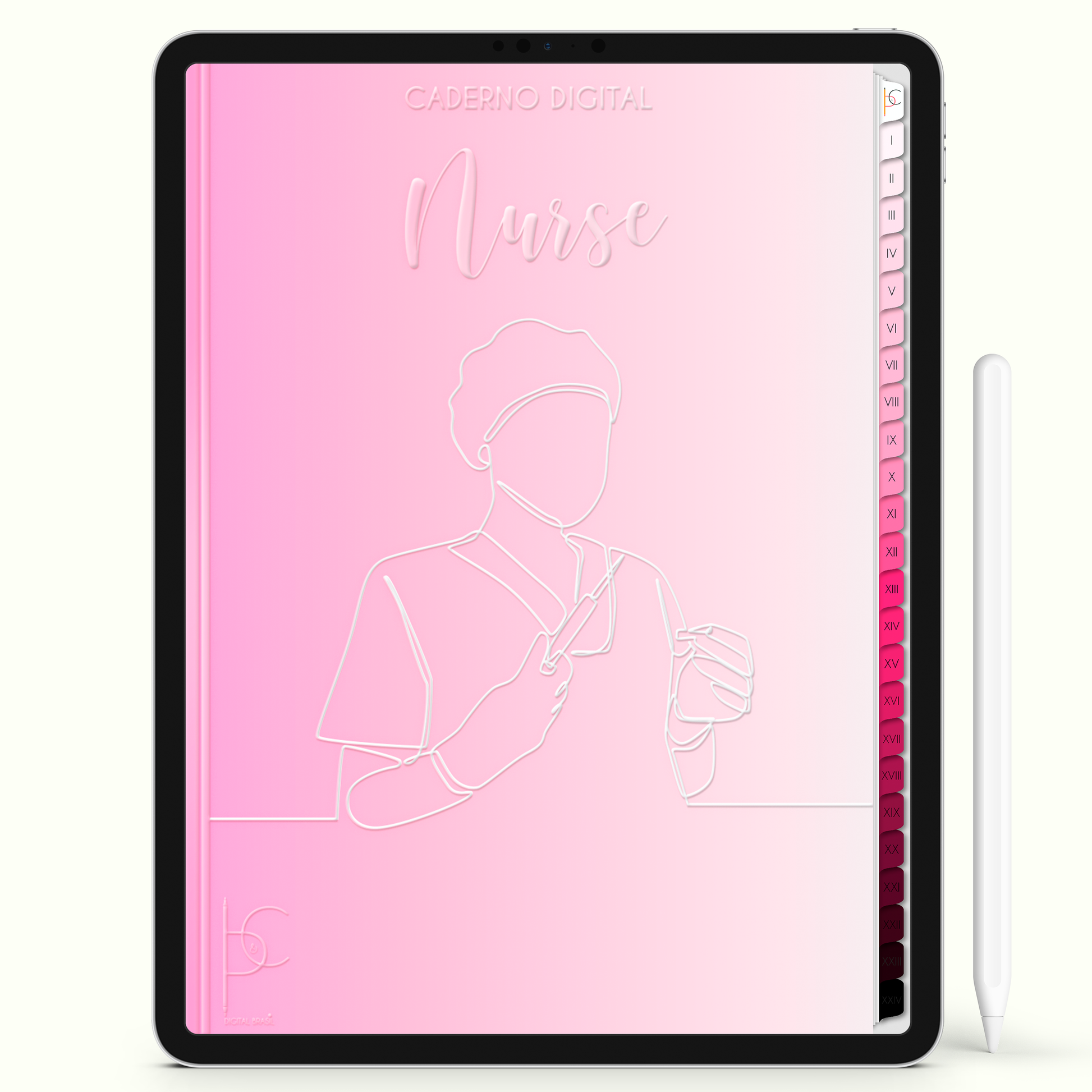 Caderno Digital Blush Eu Escolhi Ser Enfermeira 24 Matérias • iPad e Tablet Android • Download instantâneo • Sustentável