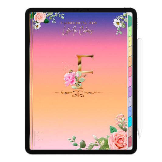 Planner Digital Vertical Life In Colors 2025 Inicial F pt-BR • Para iPad e Tablet Android • Download Imediato