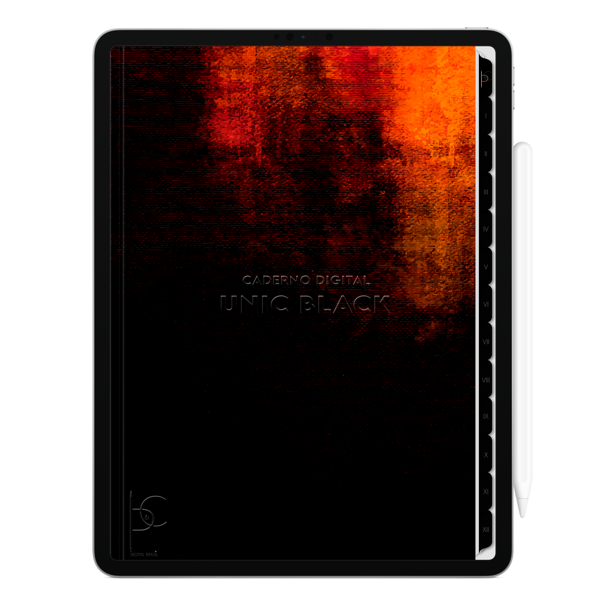 Caderno digital Unic Black para tablets Samsung e iPad, da Cadernos & Planner Digital Brasil, com páginas ilimitadas. Exclusivo para estudar e se planejar no iPad e tablets Android tablets da Samsung (TabS6 Lite, Tab S9 Fe, Tab S9 +, Galaxy Tab S10 Ultra · Galaxy Tab S10+, compatível com aplicativos de anotações digitais GoodNotes e Notein. Baixe grátis o Caderno Digital Gratuito. Faça o download do Planner Digital Grátis.