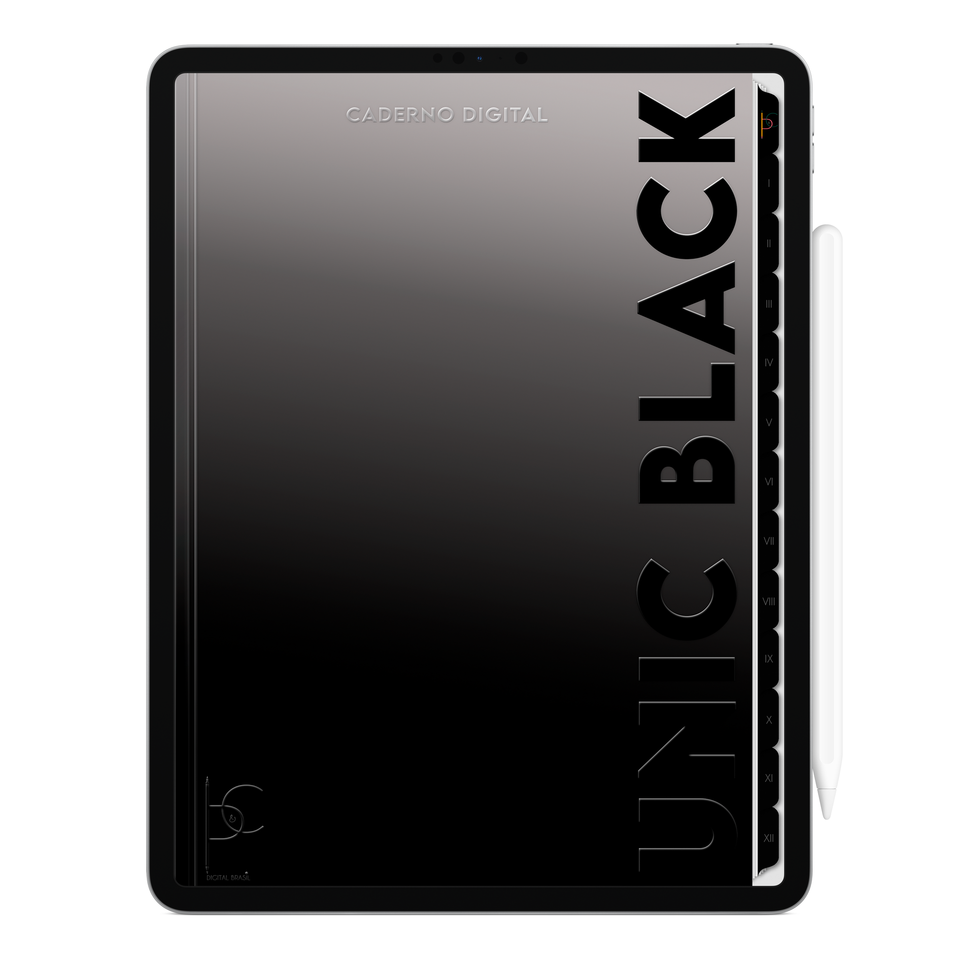 Caderno digital para anotações no iPad e Tablet, caderno Unic Black da Cadernos & Planner Digital Brasil, para organização dos estudos. Study Exclusivo para estudar e se planejar no iPad e tablets Android tablets da Samsung (TabS6 Lite, Tab S9 Fe, Tab S9 +, Galaxy Tab S10 Ultra · Galaxy Tab S10+, compatível com aplicativos de anotações digitais GoodNotes e Notein. Baixe grátis o Caderno Digital Gratuito. Faça o download do Planner Digital Grátis.