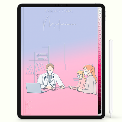 Caderno Digital Blush I Love My Job Medicine 24 Matérias • iPad Tablet Android • Download instantâneo • Sustentável
