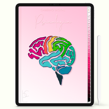 Caderno Digital Blush Psicologia Intelligent Brain Psychology 24 Matérias • iPad e Tablet Android • Download instantâneo • Sustentável
