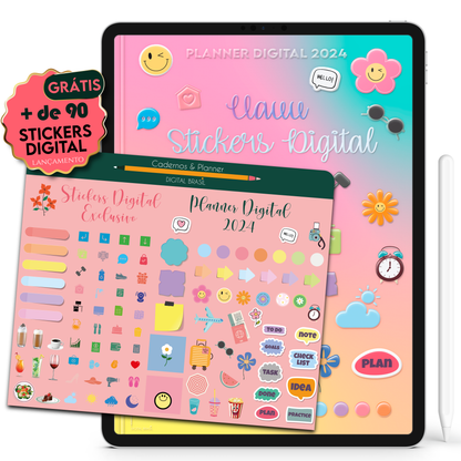 Planner Digital Vertical Life In Colors 2024 Love Spaniel Dog • Para iPad e Tablet Android • Download Instantâneo • Sustentável