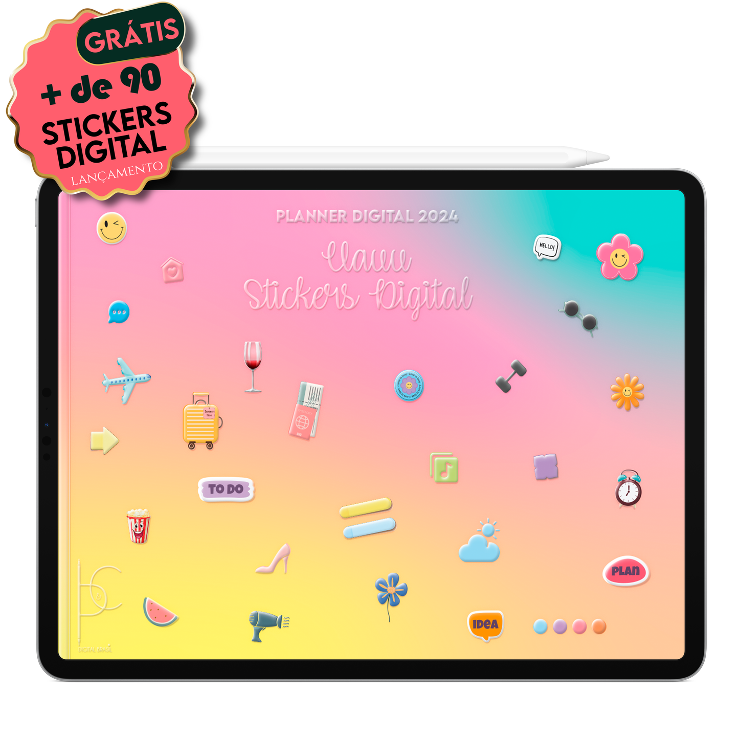 Planner Digital Horizontal Life In Colors 2024 Iris • Para iPad e Tablet Android • Download Instantâneo • Sustentável