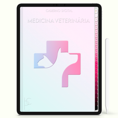 Caderno Digital Blush Love Vet Veterinária 24 Matérias • iPad e Tablet Android • Download instantâneo • Sustentável