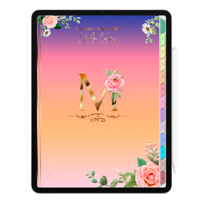 Planner Digital Vertical Life In Colors 2025 Inicial M pt-BR • Para iPad e Tablet Android • Download Imediato