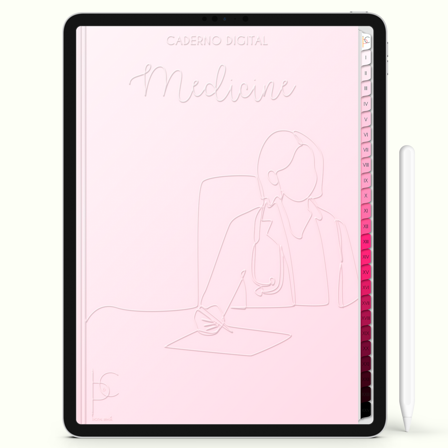 Caderno Digital Blush Med Medicine Amor Pela Medicina 24 Matérias • iPad e Tablet Android • Download instantâneo • Sustentável