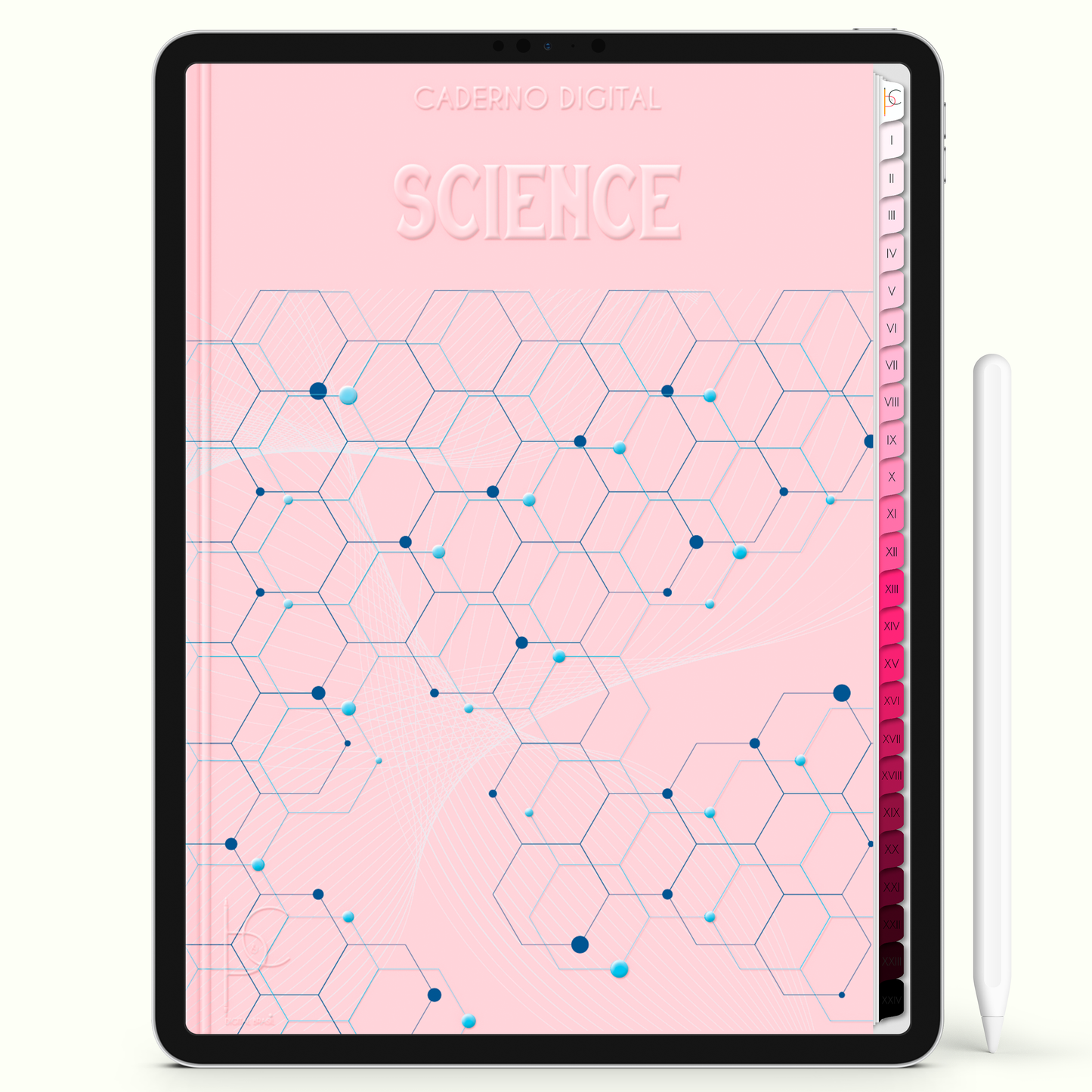 Caderno Digital Blush Med Science 24 Matérias • iPad Tablet Android • Download instantâneo • Sustentável