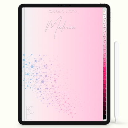 Caderno Digital Blush Medicina 24 Matérias • iPad e Tablet Android • Download instantâneo • Sustentável