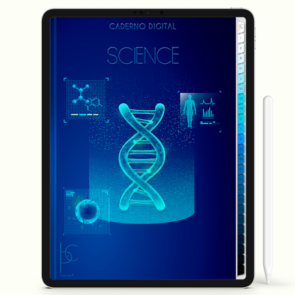 Caderno Digital 24 Matérias - Ciência, para ipad e tablet android. Cadernos & Planner Digital Brasil
