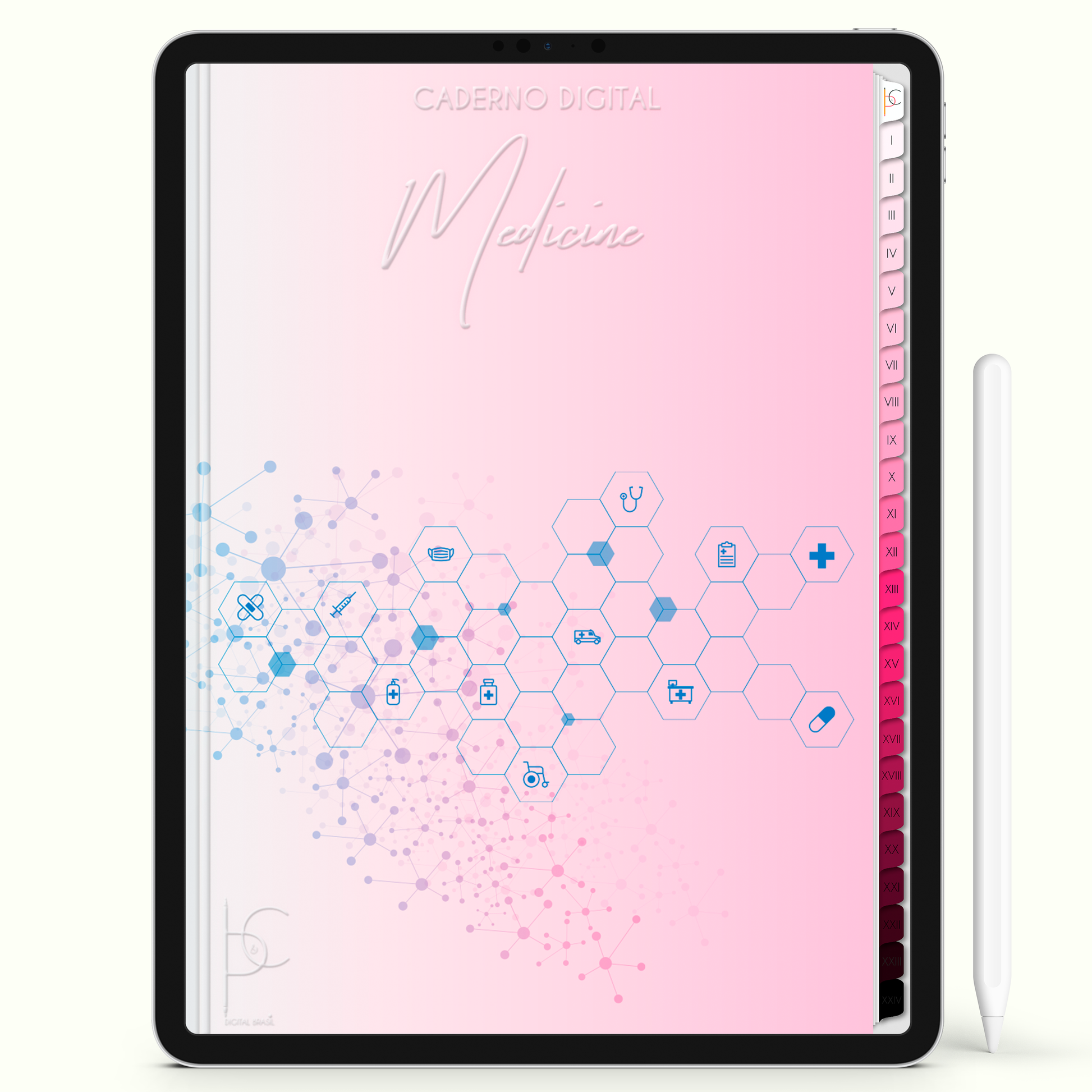 Caderno Digital Blush A Doctor Of Medicine 24 Matérias • iPad e Tablet Android • Download instantâneo • Sustentável