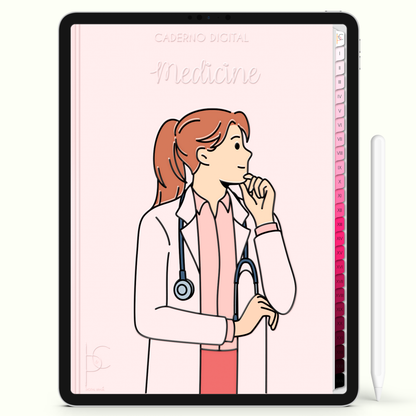 Caderno Digital Blush Medicina Estudos e Anotações 24 Matérias • iPad e Tablet Android • Download instantâneo • Sustentável