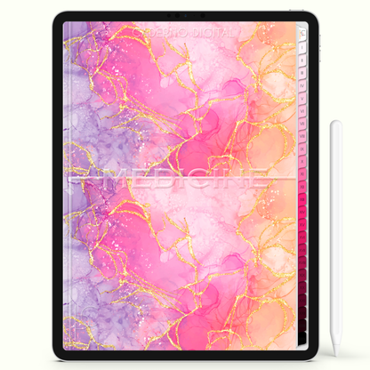 Caderno Digital Blush Medicine Feminine Gold 24 Matérias • iPad e Tablet Android • Download instantâneo • Sustentável