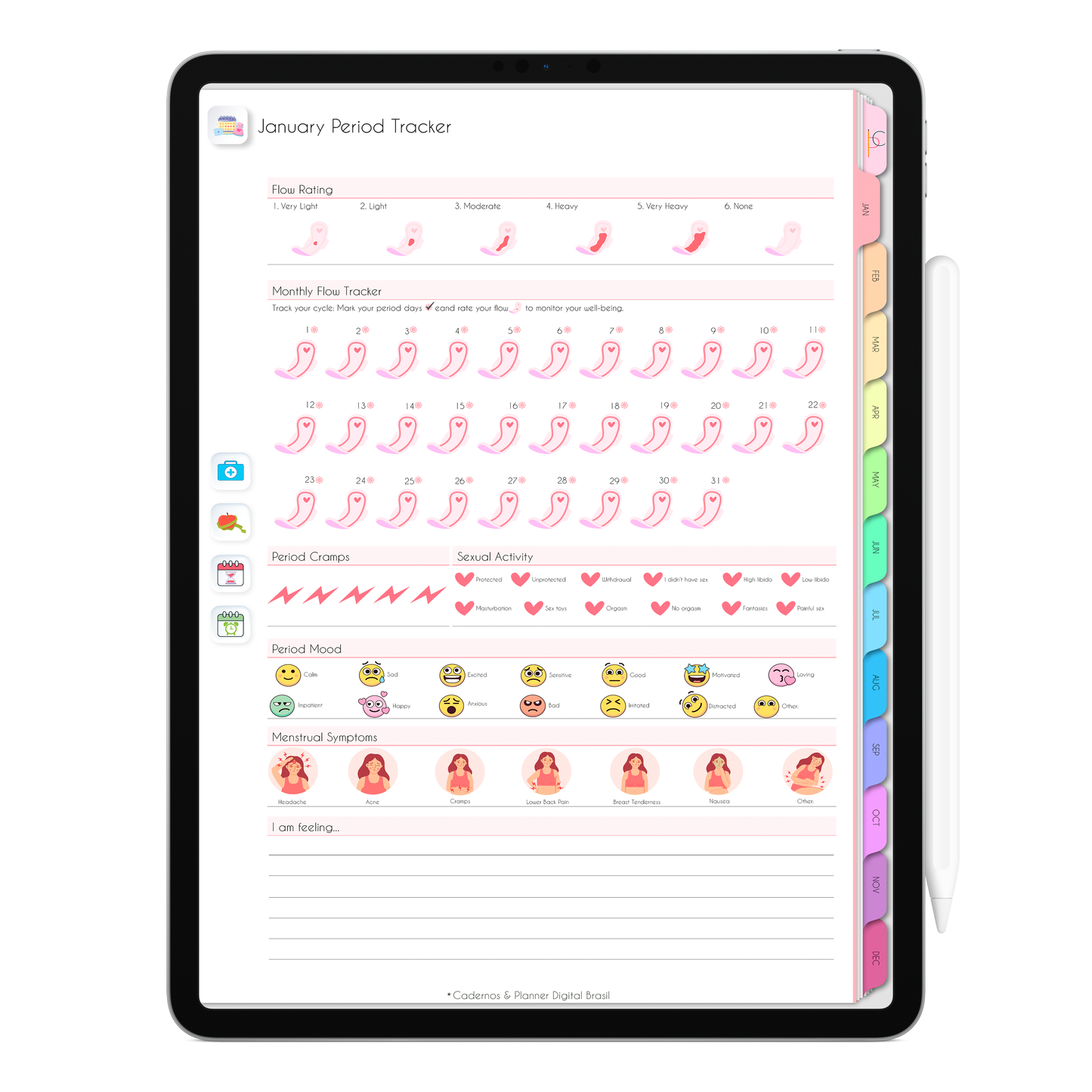 2026 Life In Colors digital planner for iPad and tablet with more than 38 bonus digital stickers for annotations, reminders and personalized planning.