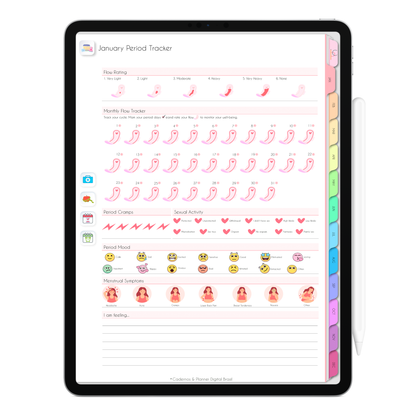 2026 Life In Colors digital planner for iPad and tablet with more than 38 bonus digital stickers for annotations, reminders and personalized planning.