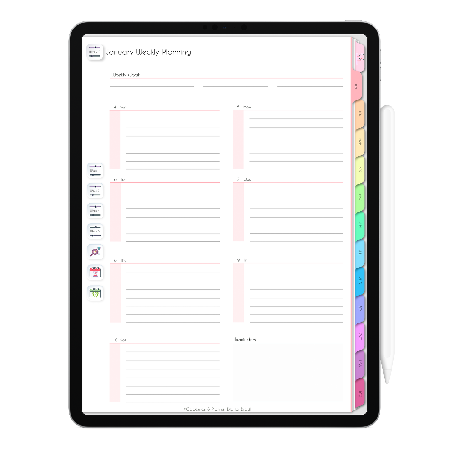 Life In Colors 2026 planner for GoodNotes and iPad featuring colorful dashboards and digital productivity tools.