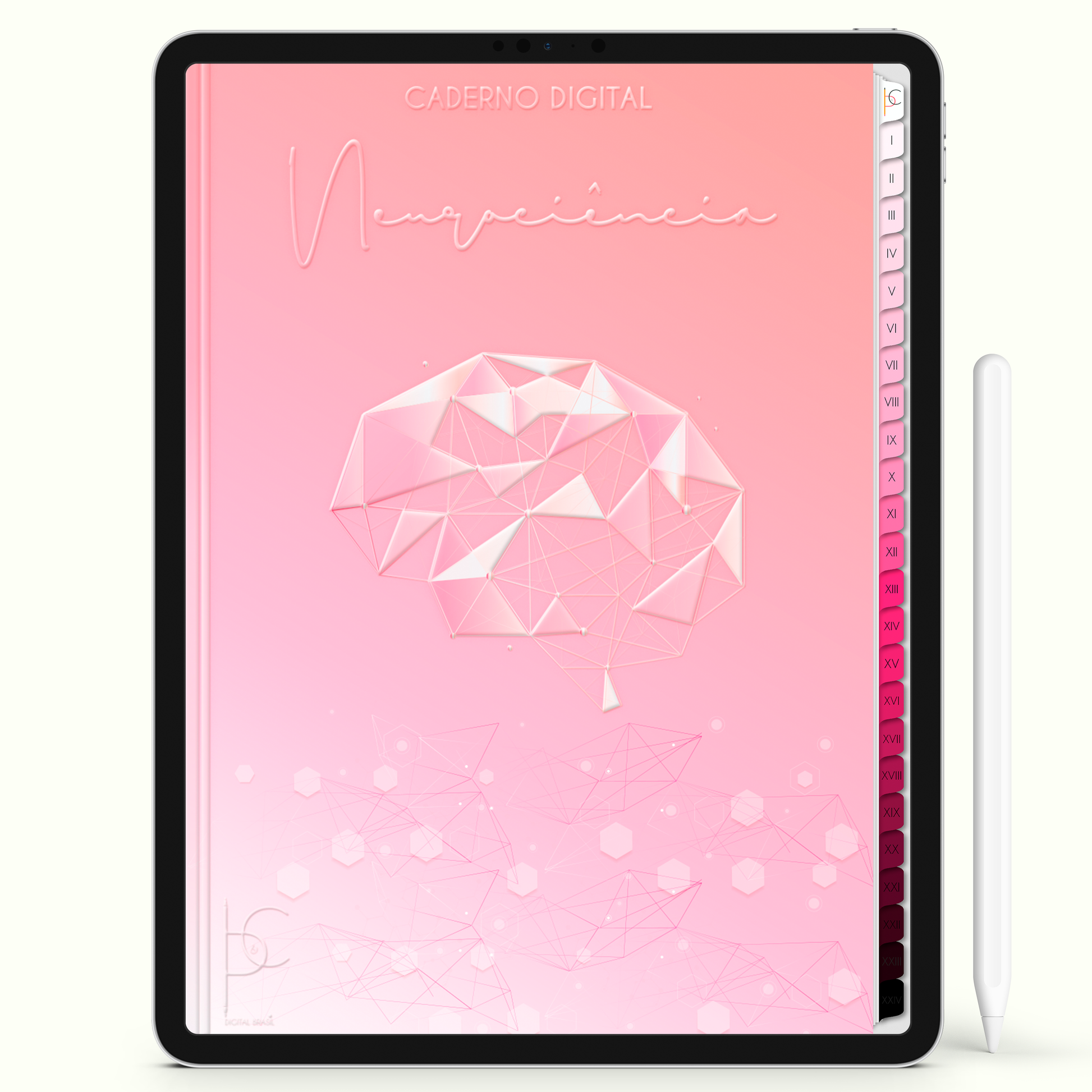 Caderno Digital Blush Neurociências Neuro Mind 24 Matérias • iPad e Tablet Android • Download instantâneo • Sustentável
